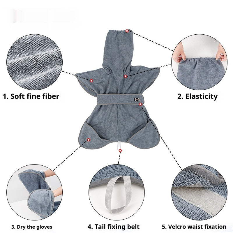 Absorbent Cotton Pet Bath Towel Quick-Drying Soft Cloth