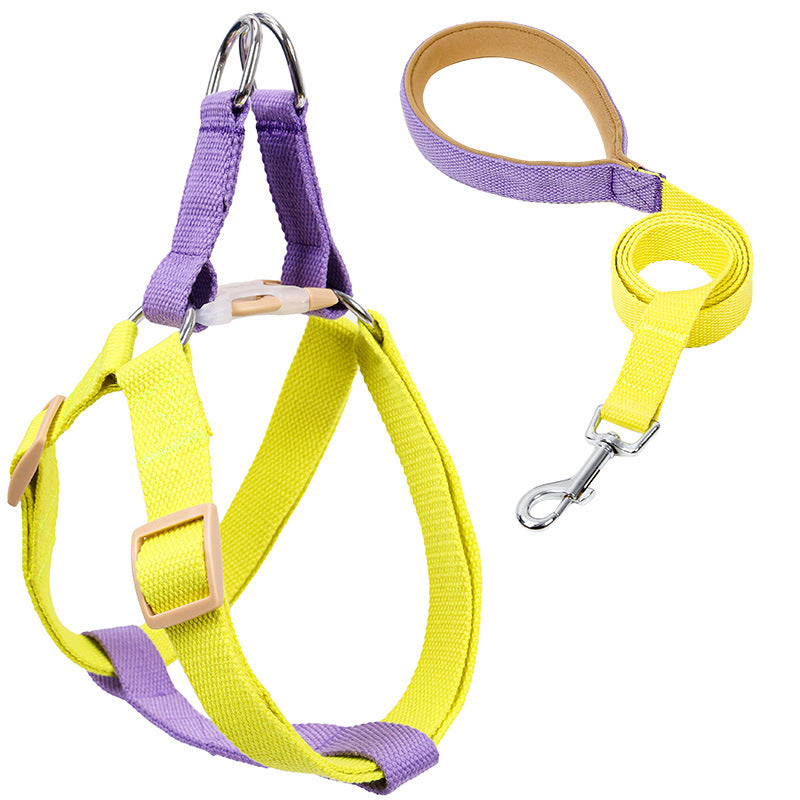 Colorful Drawstring Pet Leash Vest Style Adjustable Harness