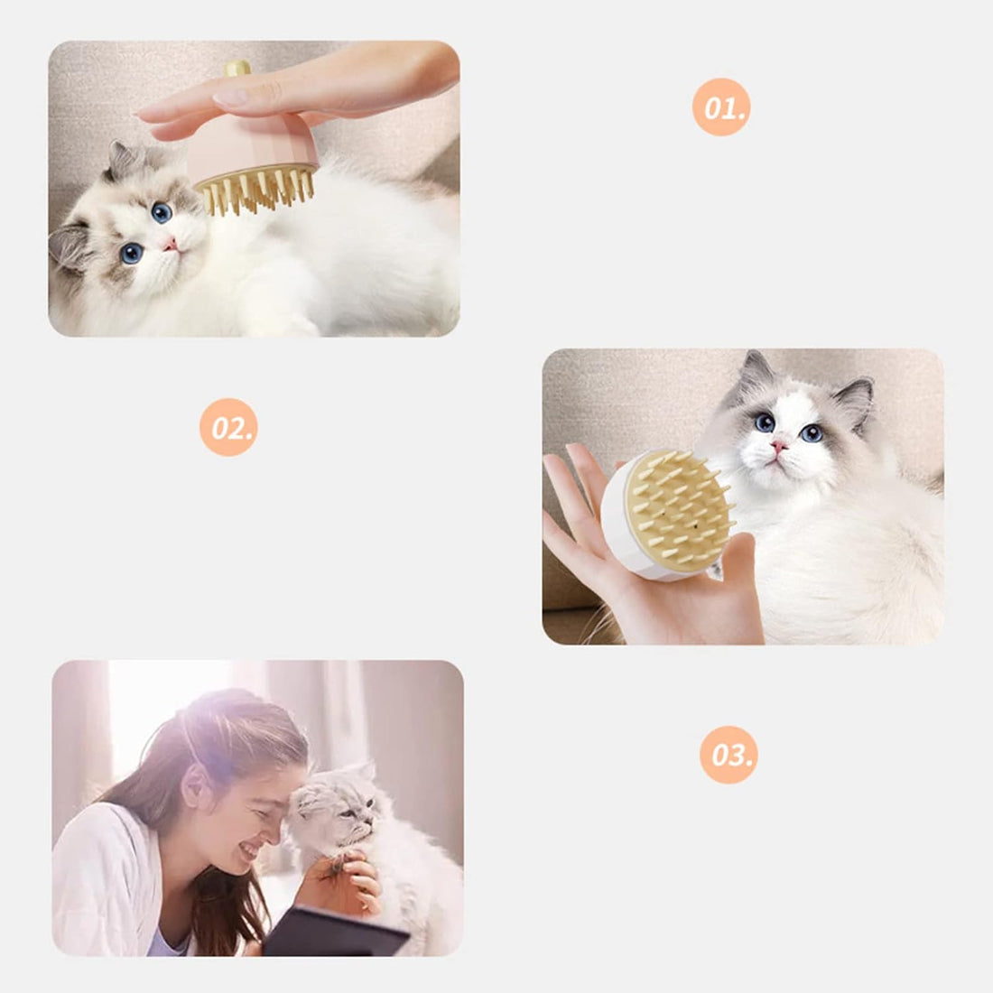 Pet Bath and Massage Brush Grooming Shampoo Tool