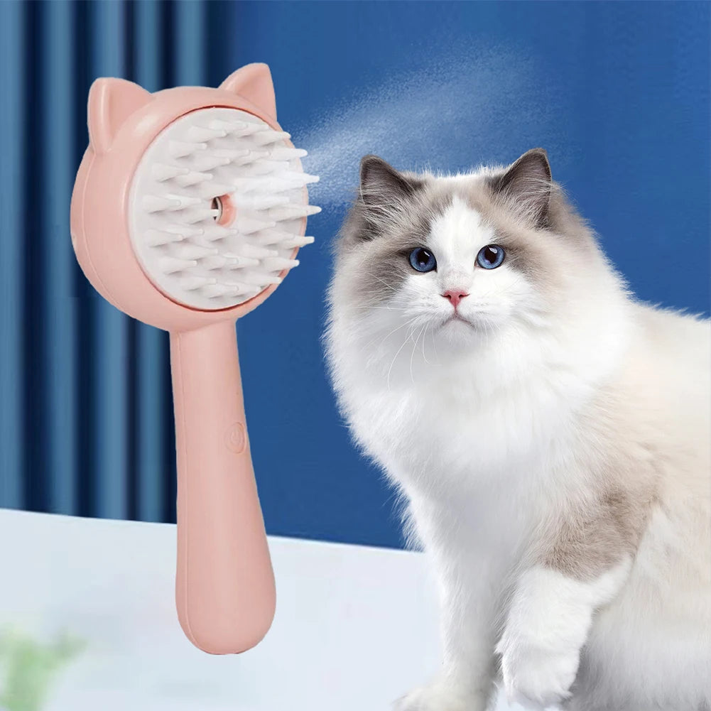 Rechargeable Pet Grooming Brush With Mist Self Cleaning Slicker