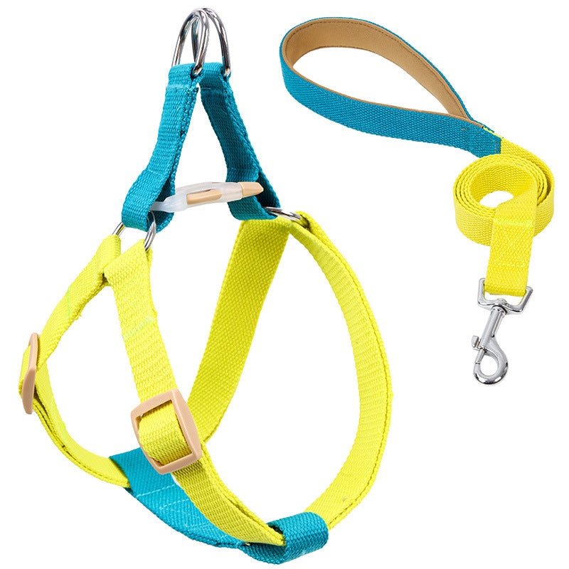 Colorful Drawstring Pet Leash Vest Style Adjustable Harness