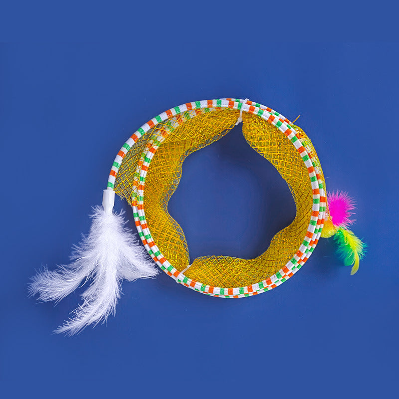 Foldable Pet Tunnel Toy For Storage And Interactive Play