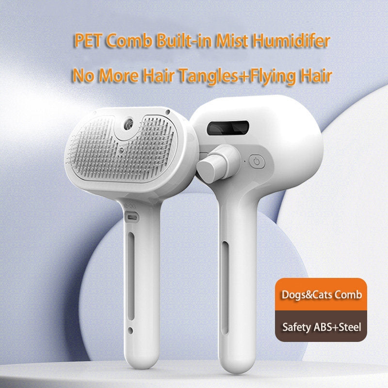 Self-Cleaning Pet Hair Remover Brush With Dematting Comb