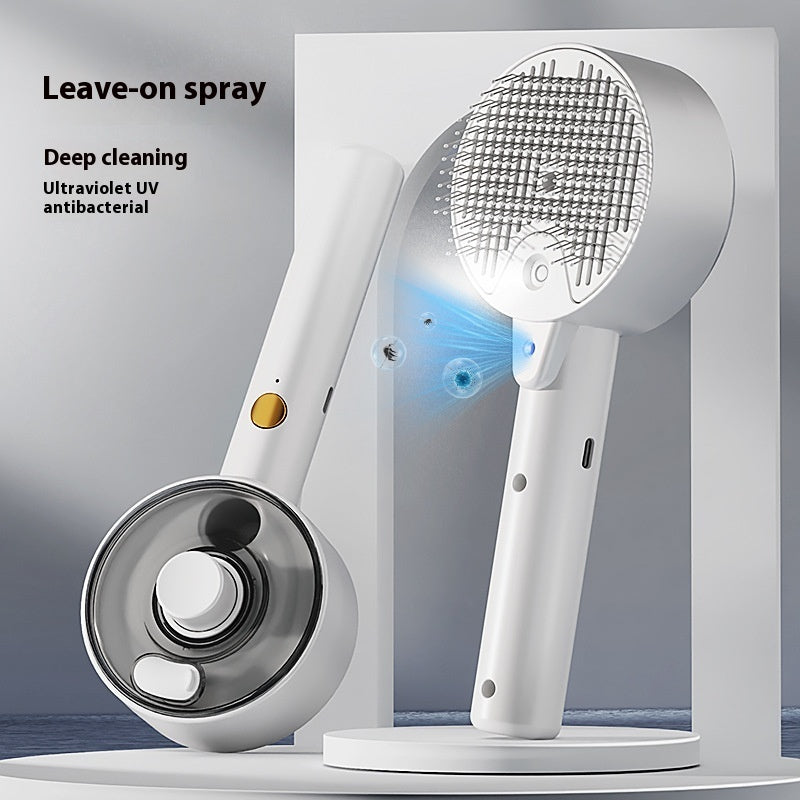 Self Cleaning Pet Grooming Brush Steam Hair Remover Tool