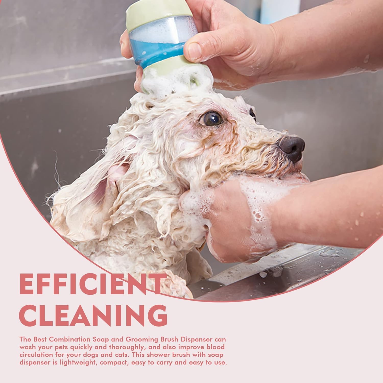 Silicone Pet Grooming and Bath Brush With Shampoo Dispenser