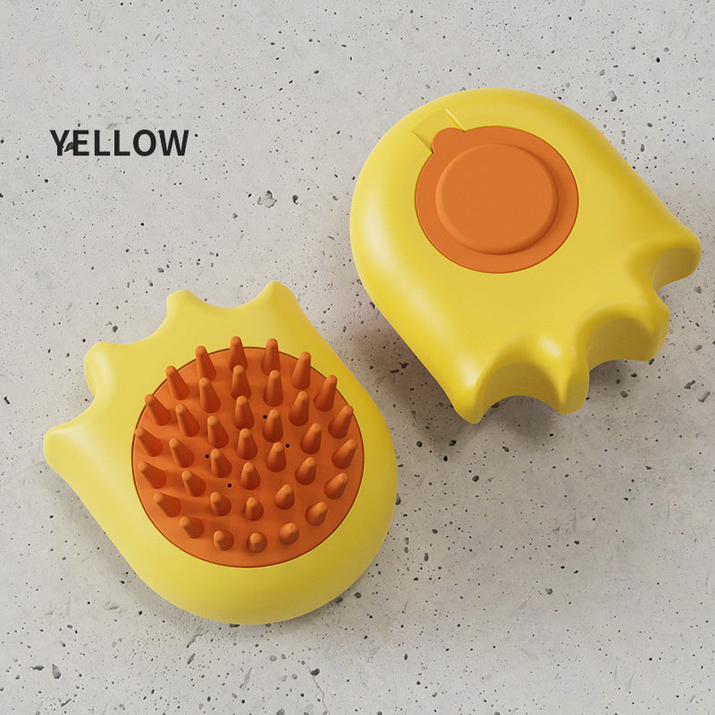 Pet Bath and Massage Brush with Shampoo Dispenser