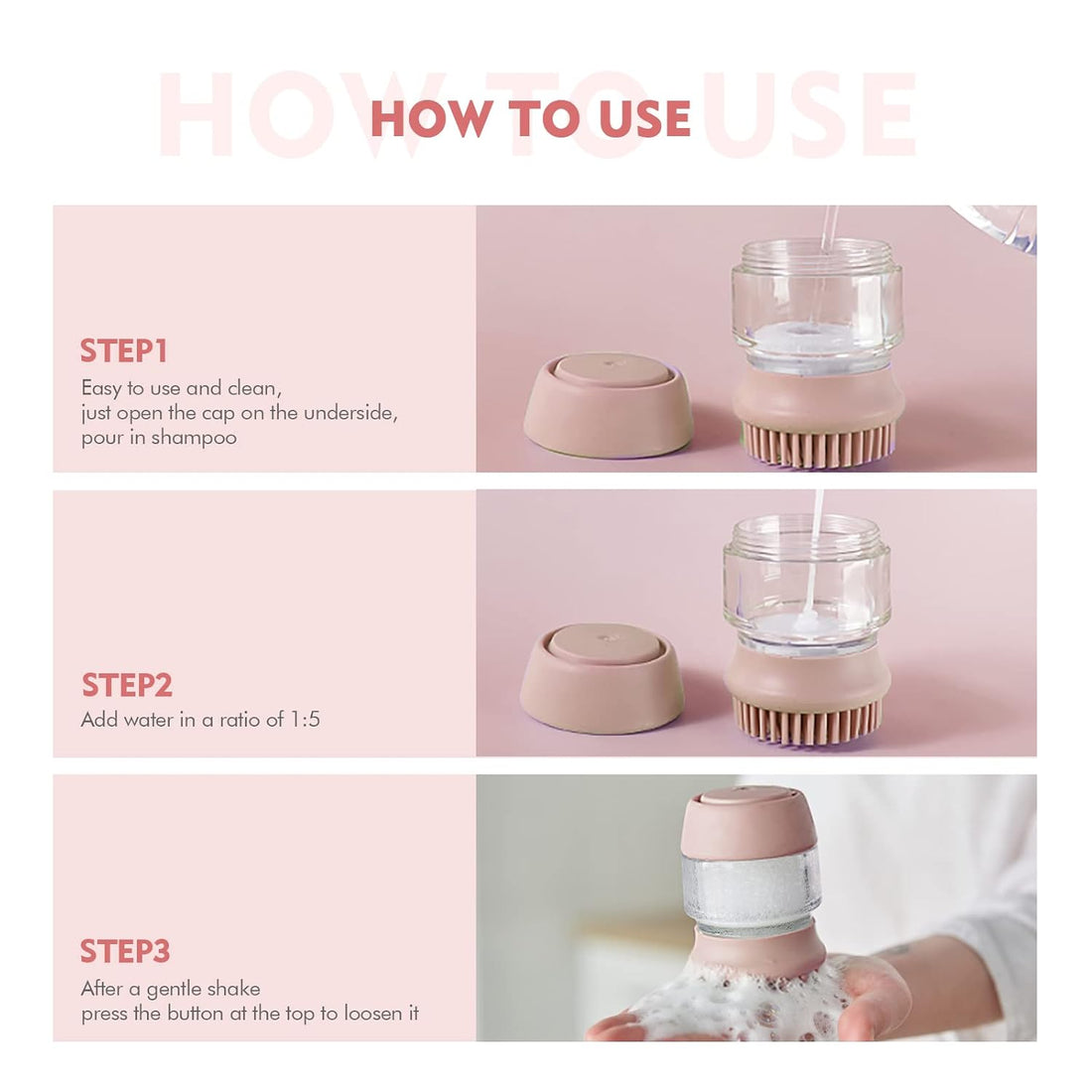Silicone Pet Grooming and Bath Brush With Shampoo Dispenser