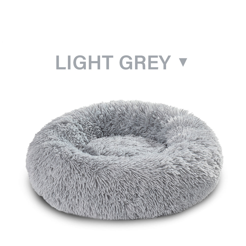 Indoor Round Donut Pet Bed Soft Washable Comfortable Design