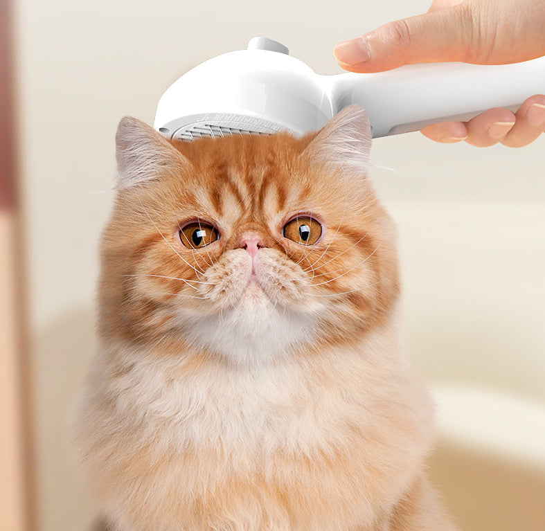 Self-Cleaning Pet Hair Remover Brush With Dematting Comb
