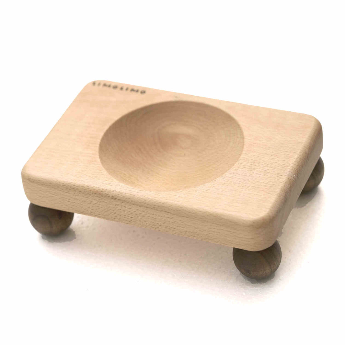 Solid Wood Cat Bowl with Ceramic Pet Feeding Bowl