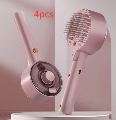 Self Cleaning Pet Grooming Brush Steam Hair Remover Tool