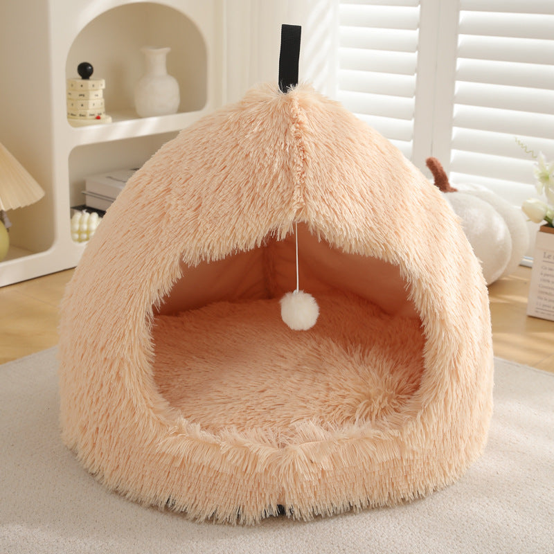 Plush Winter Pet Bed Soft Cozy Warm Sleeping Nest