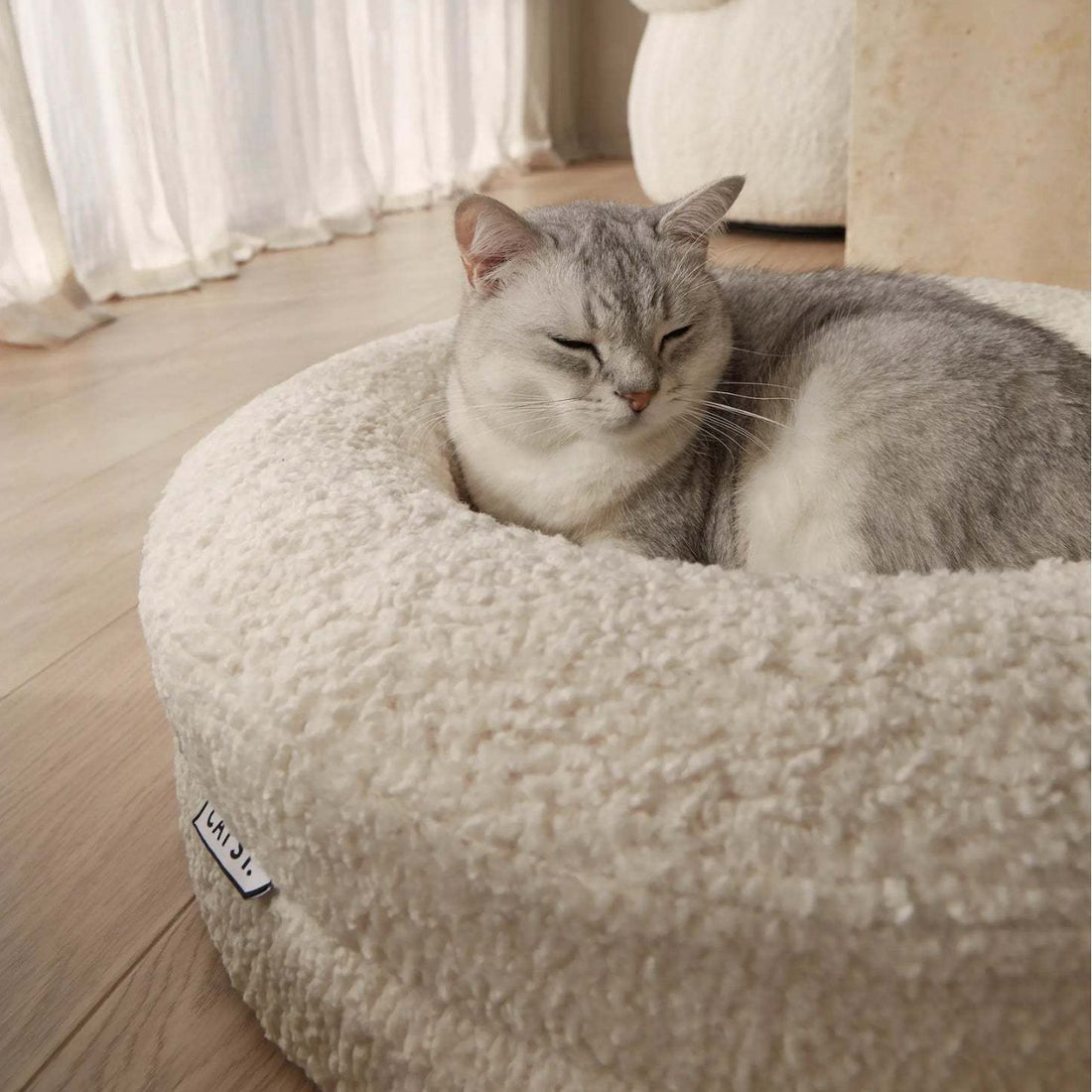 Solid Color Round Pet Bed Comfortable Household Design