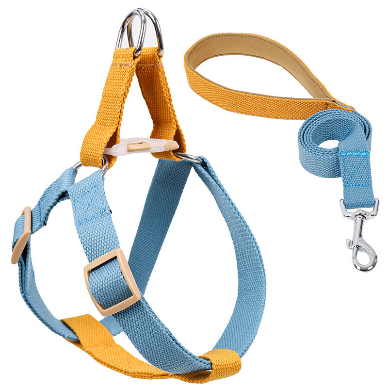 Colorful Drawstring Pet Leash Vest Style Adjustable Harness
