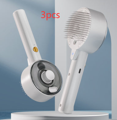 Self Cleaning Pet Grooming Brush Steam Hair Remover Tool