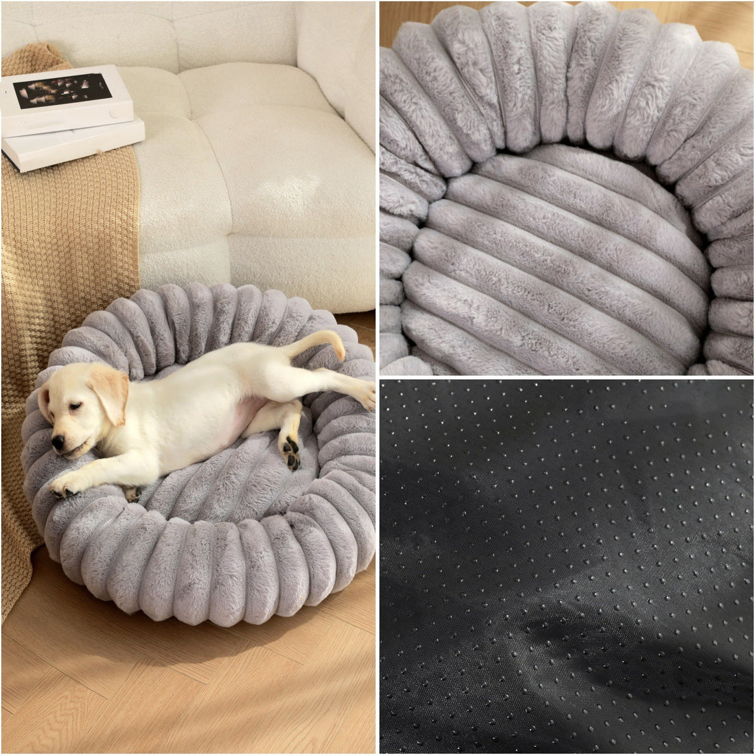 Plush Round Pet Bed Long Hair Warm Comfortable Winter Nest