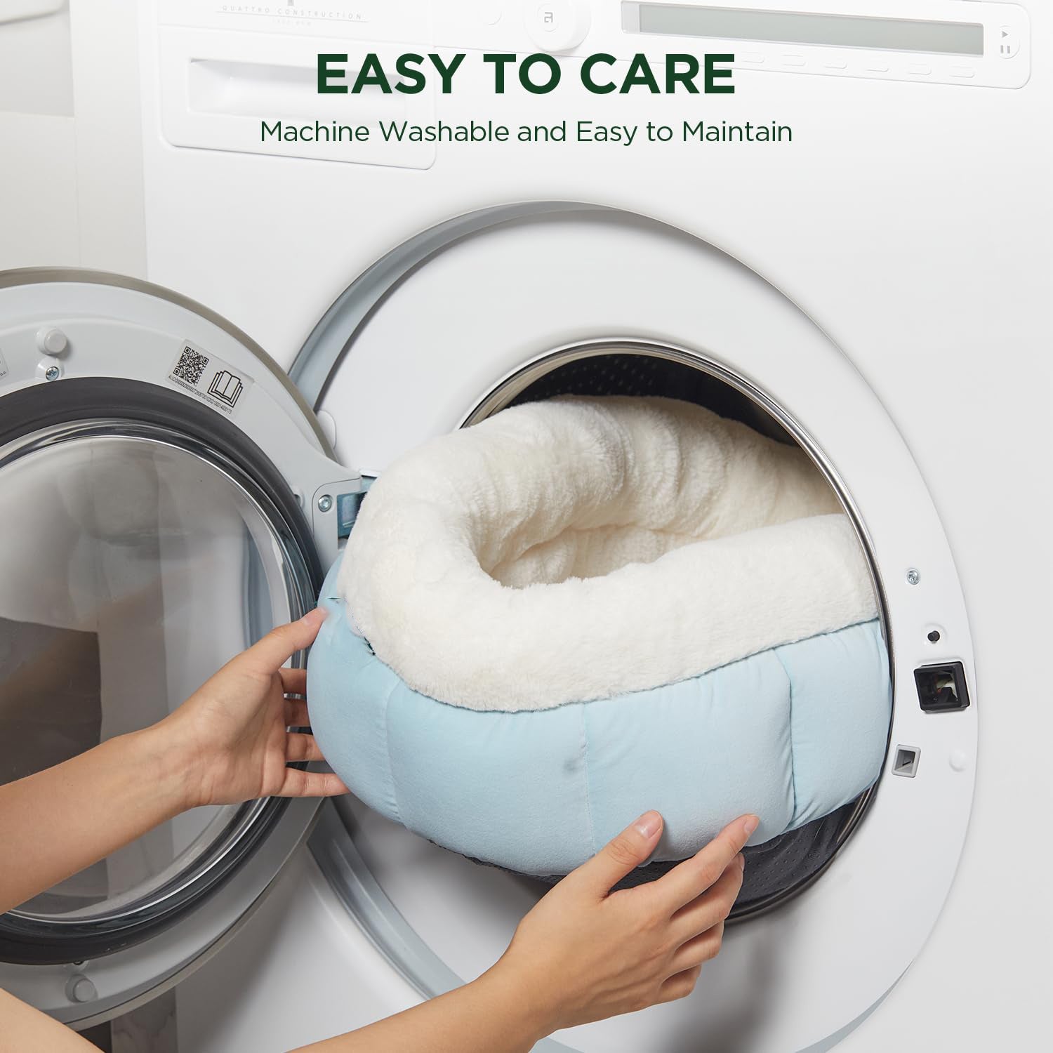 Round Donut Pet Bed Washable Anti Slip Comfortable Design
