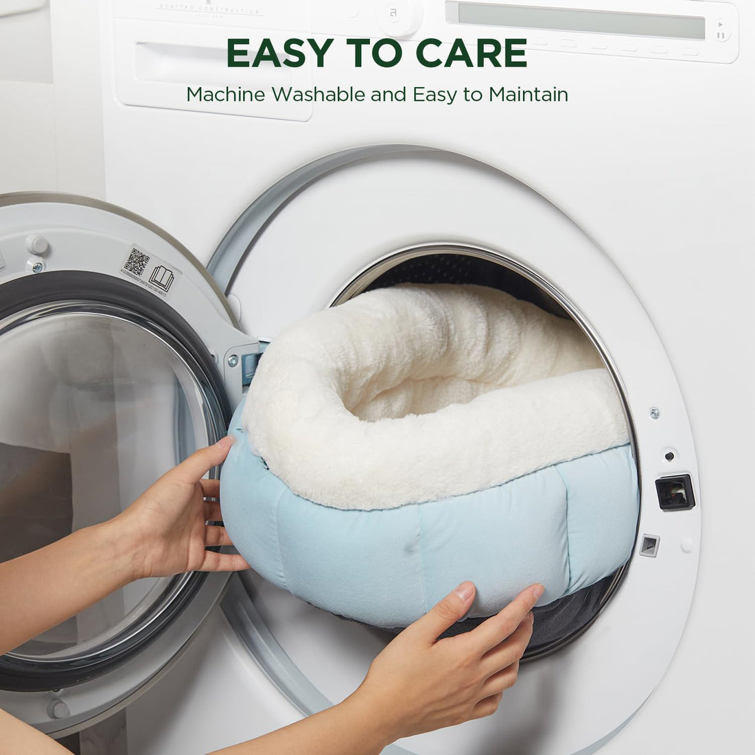Round Donut Pet Bed Washable Anti Slip Comfortable Design