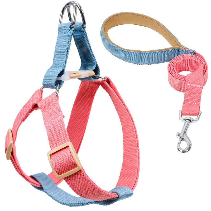 Colorful Drawstring Pet Leash Vest Style Adjustable Harness