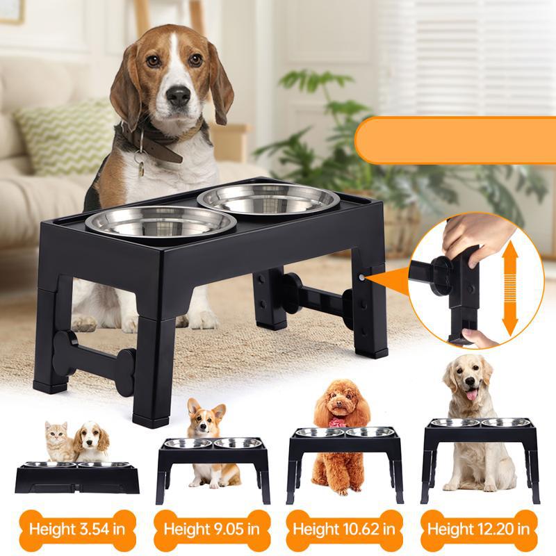 Elevated Pet Feeding Bowl Neck Protection Anti-Tip Medium Large