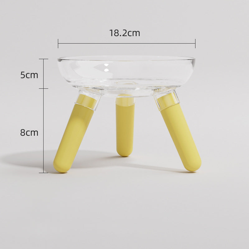 Transparent Glass Pet Feeding Bowl Anti Knock Water Food Dish