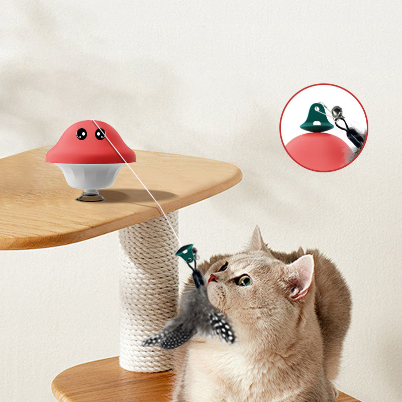 Retractable Suction Cup Pet Wand Toy Interactive Exercise Play