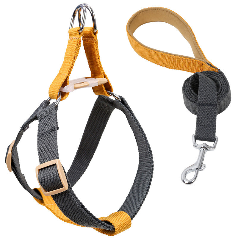 Colorful Drawstring Pet Leash Vest Style Adjustable Harness
