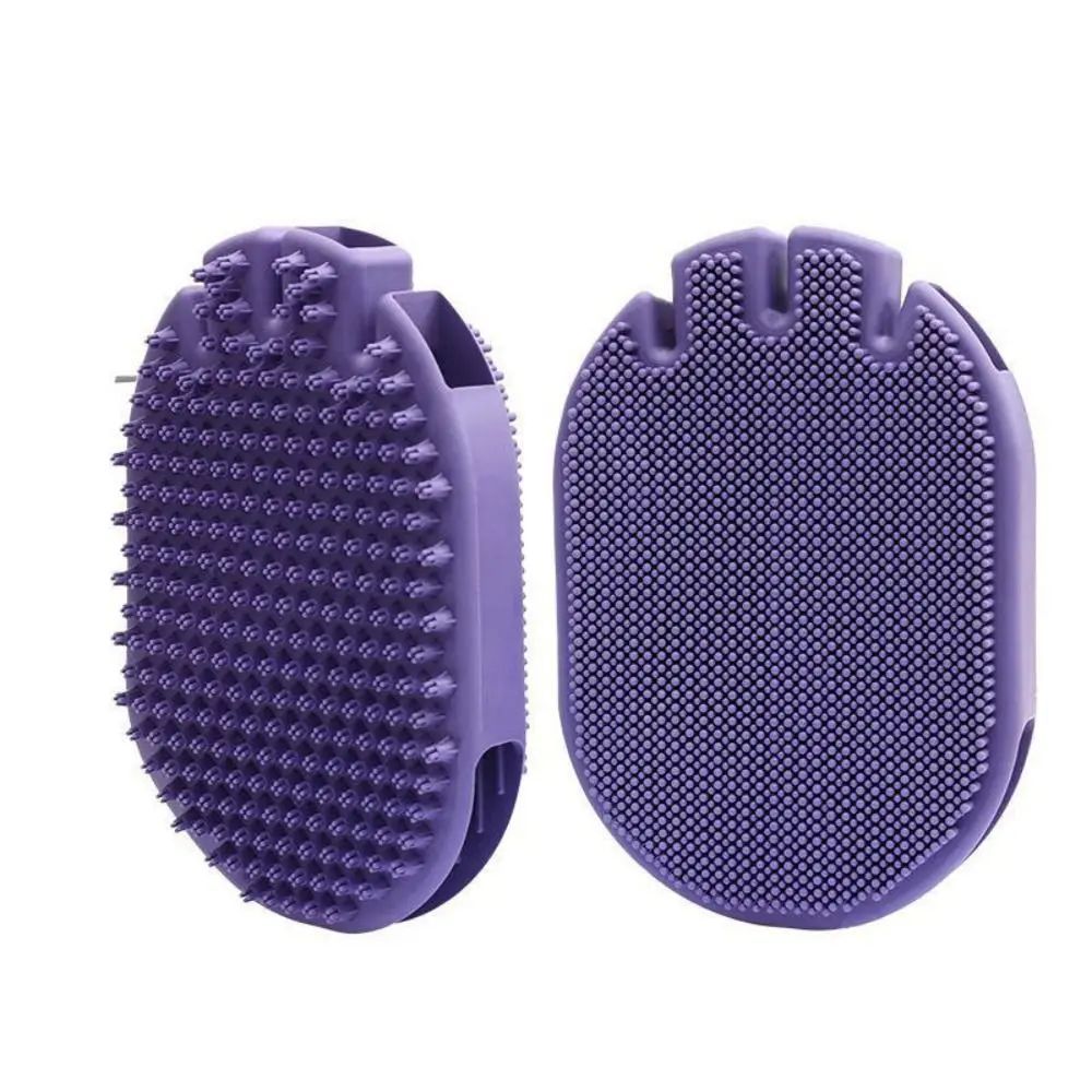 Dual-Sided Pet Shampoo and Massage Grooming Brush