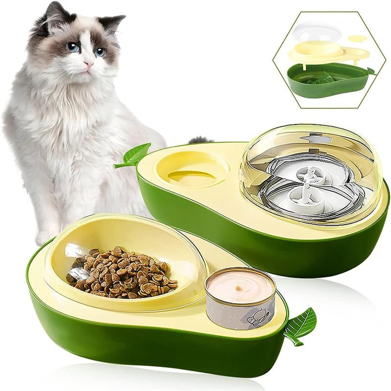 Automatic Pet Water Bottle And Slow Feeding Bowl Avocado Shape