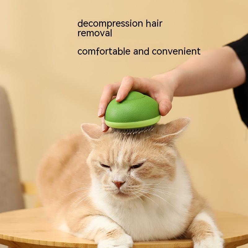 Avocado Shaped Pet Grooming Brush Stainless Steel Hair Remover