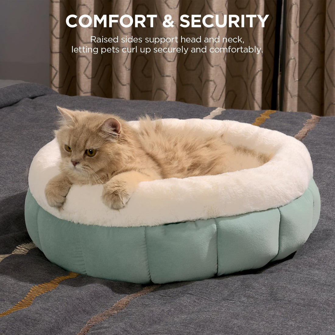Round Donut Pet Bed Washable Anti Slip Comfortable Design