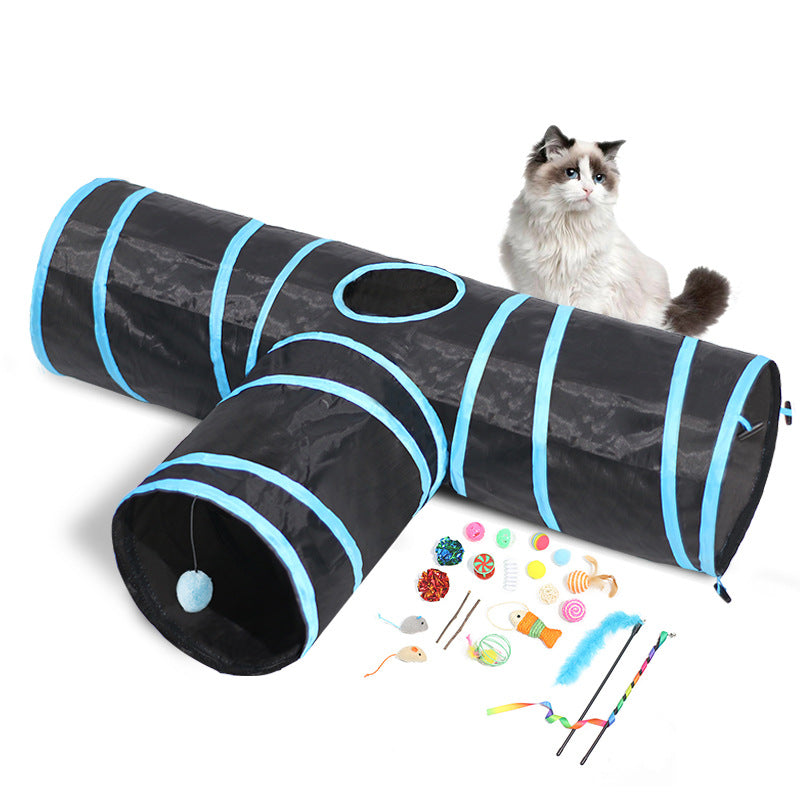 Foldable Cat Tunnel and Climbing Toy Path