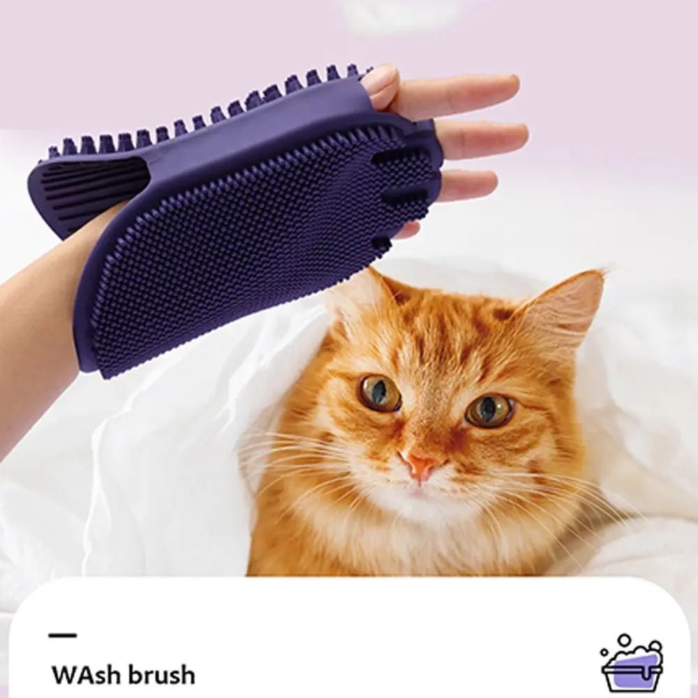 Dual-Sided Pet Shampoo and Massage Grooming Brush