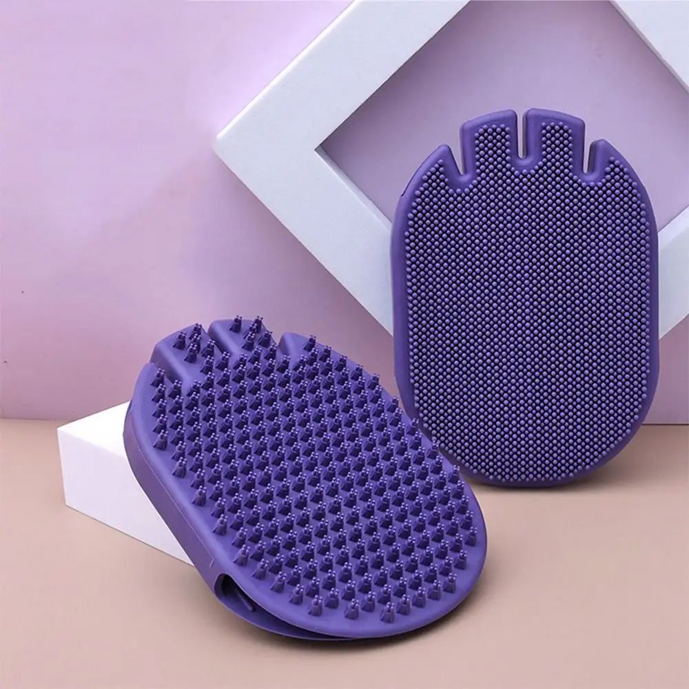 Dual-Sided Pet Shampoo and Massage Grooming Brush