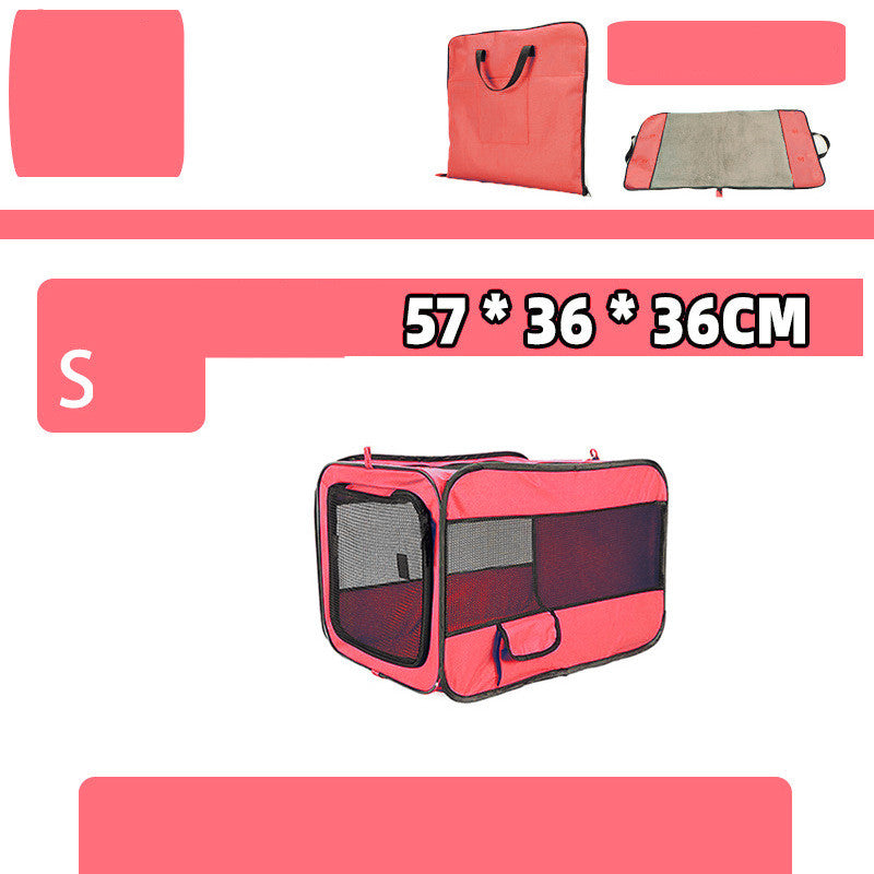 Portable Folding Pet Carrier Bag Travel Bag With Safety Zippers